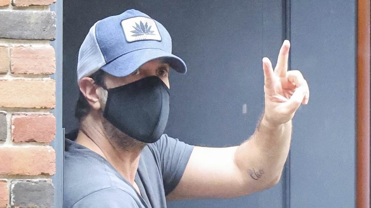 alert-–-exclusive:-downcast-david-schwimmer-flashes-a-peace-sign-one-day-after-friends-co-star-matthew-perry’s-death-–-as-he-collects-chinese-food-delivery-at-his-nyc-home-before-leaving-with-his-family