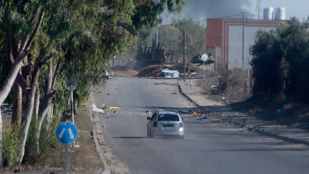 alert-–-gaza-health-ministry-claims-three-people-are-killed-when-car-‘is-blasted-by-israeli-tank’-along-the-territory’s-main-highway-as-idf-pushes-into-gaza-city-and-carries-out-raids-on-palestinian-armed-groups-in-west-bank