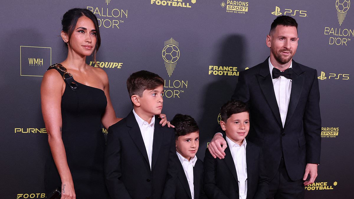 alert-–-lionel-messi’s-wife-antonela-roccuzzo-steals-the-show-she-poses-in-gorgeous-black-gown-with-their-children-at-the-2023-ballon-d’or-awards