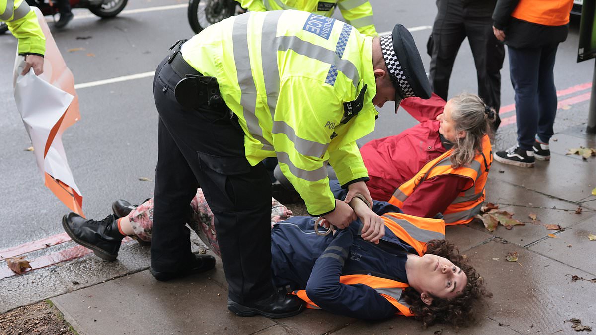 alert-–-just-stop-oil-bring-london-to-a-standstill-again-with-their-latest-slow-march-as-police-move-in-to-arrest-35-and-clear-the-road