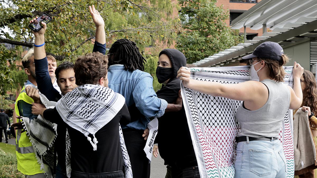 alert-–-harvard-pro-palestinian-protesters-swarm-mba-student-shouting-‘shame’-after-he-tried-to-film-them-at-‘die-in’-protesting-israel’s-war-with-hamas