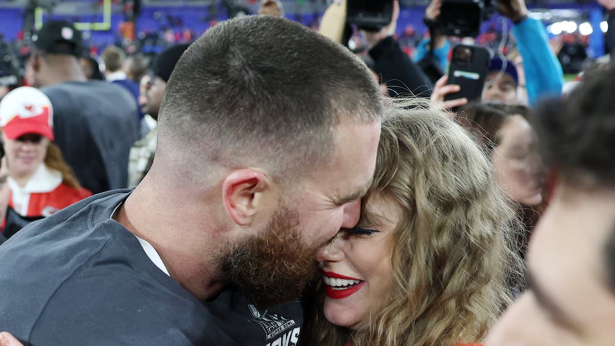 alert-–-taylor-swift-and-travis-kelce-passionately-kiss-on-the-field-after-the-chiefs-star-leads-his-team-to-the-super-bowl-with-the-couple-taking-center-stage-for-the-celebrations-–-after-she-told-cameras-to-‘go-away’-in-the-game!