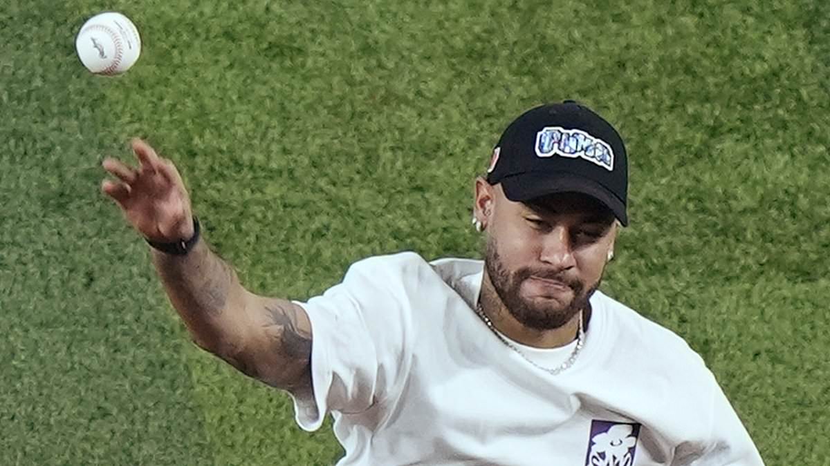 alert-–-neymar-throws-the-first-pitch-at-miami-marlins-mlb-season-opener-–-the-day-after-partying-with-david-beckham-–-as-the-brazil-star-tries-out-a-new-sport-amid-ongoing-acl-recovery