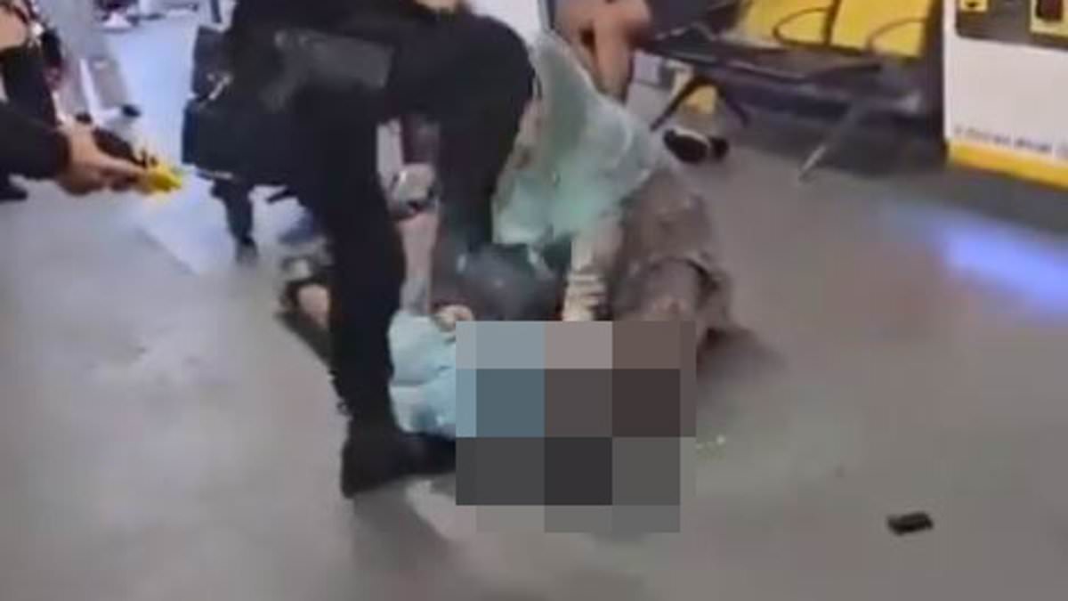 alert-–-police-officer-who-was-filmed-kicking-a-man-in-the-face-as-he-was-tasered-during-chaotic-incident-at-manchester-airport-is-stood-down-from-active-duties-as-new-footage-emerges-–-but-has-not-been-suspended