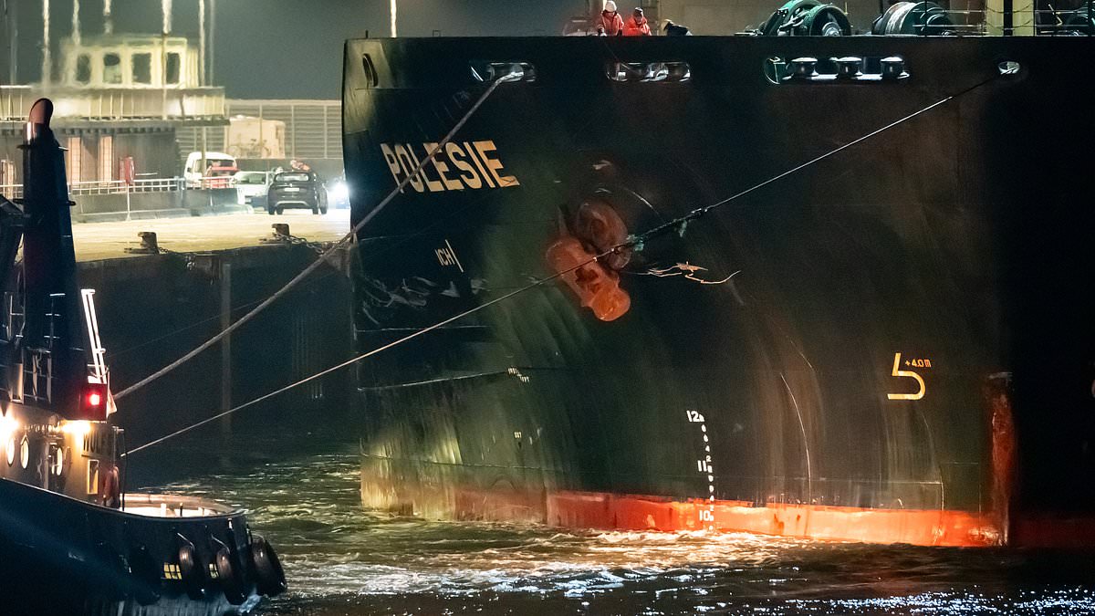 alert-–-pictured:-damaged-hull-of-tanker-that-collided-with-and-sank-british-cargo-ship-near-germany-as-hope-runs-out-that-survivors-may-still-be-alive-trapped-on-the-ship-100ft-beneath-the-waves