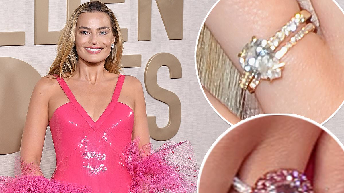 alert-–-golden-globes-2024:-margot-robbie-flashes-a-huge-diamond-ring-on-her-engagement-finger-after-receiving-a-very-modest-rock-from-husband-tom-ackerely