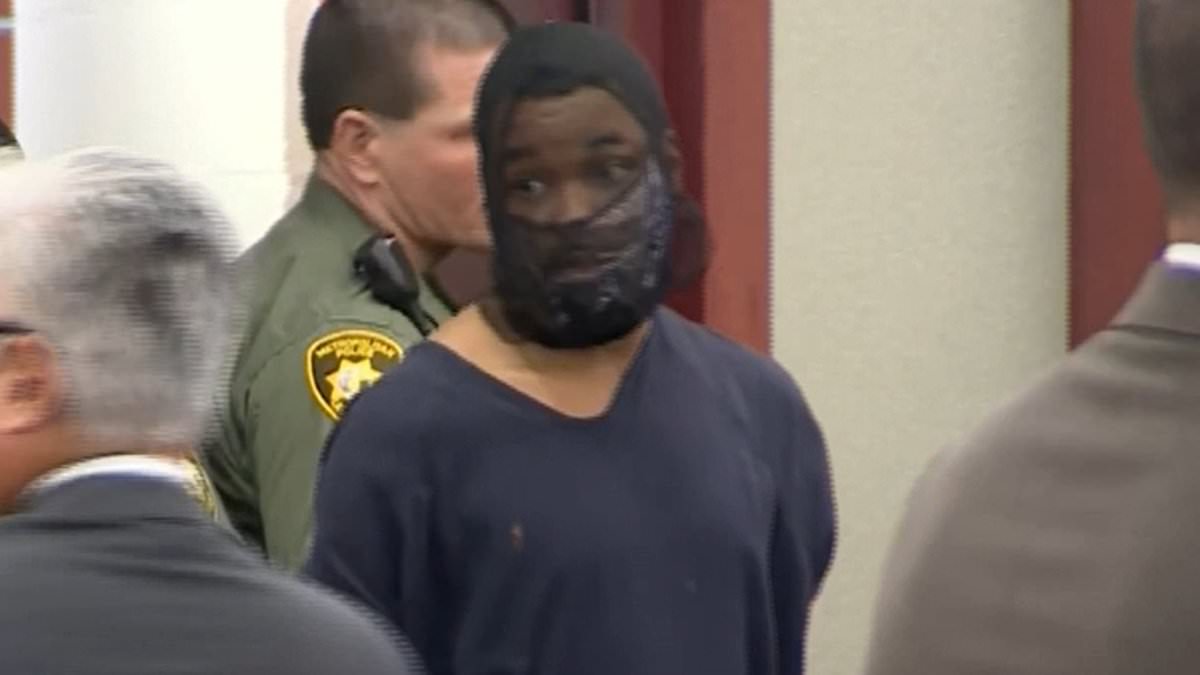 alert-–-‘flying-felon’-appears-in-las-vegas-courtroom-in-a-spit-mask-and-chains-as-he-stares-down-female-judge-he-‘tried-to-kill’-by-leaping-over-her-bench-when-she-rejected-pleas-for-probation