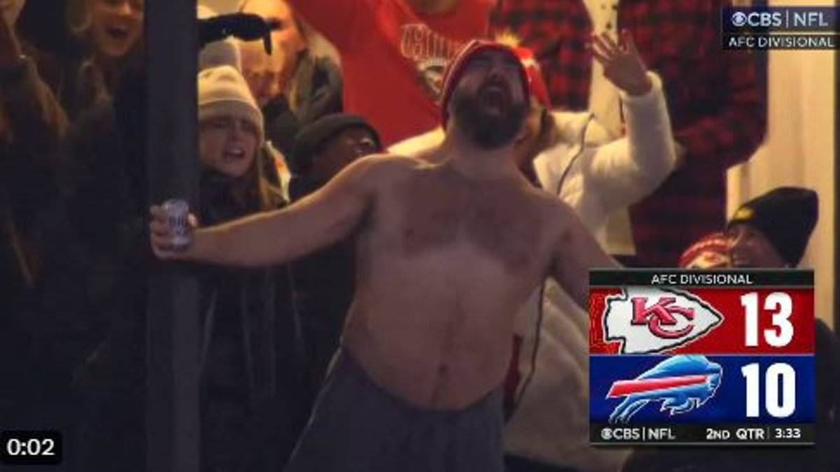 alert-–-jason-kelce-strips-off-after-brother-travis-scores-touchdown-and-gives-girlfriend-taylor-a-heart-signal-during-playoff-game-in-freezing-buffalo-–-before-the-eagles-man-jumps-out-his-vip-suite-and-downs-beers-with-fans!