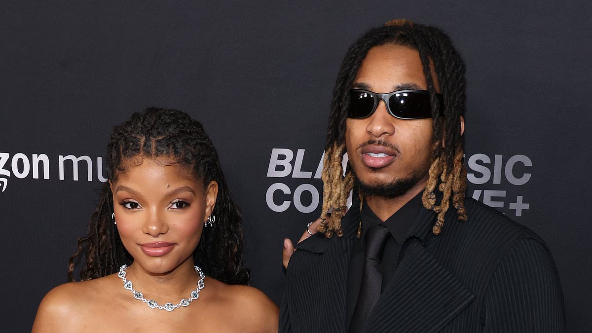 alert-–-halle-bailey-is-a-wonder-in-white-in-rare-red-carpet-appearance-with-boyfriend-ddg-at-recording-academy-honors-weeks-after-welcoming-son