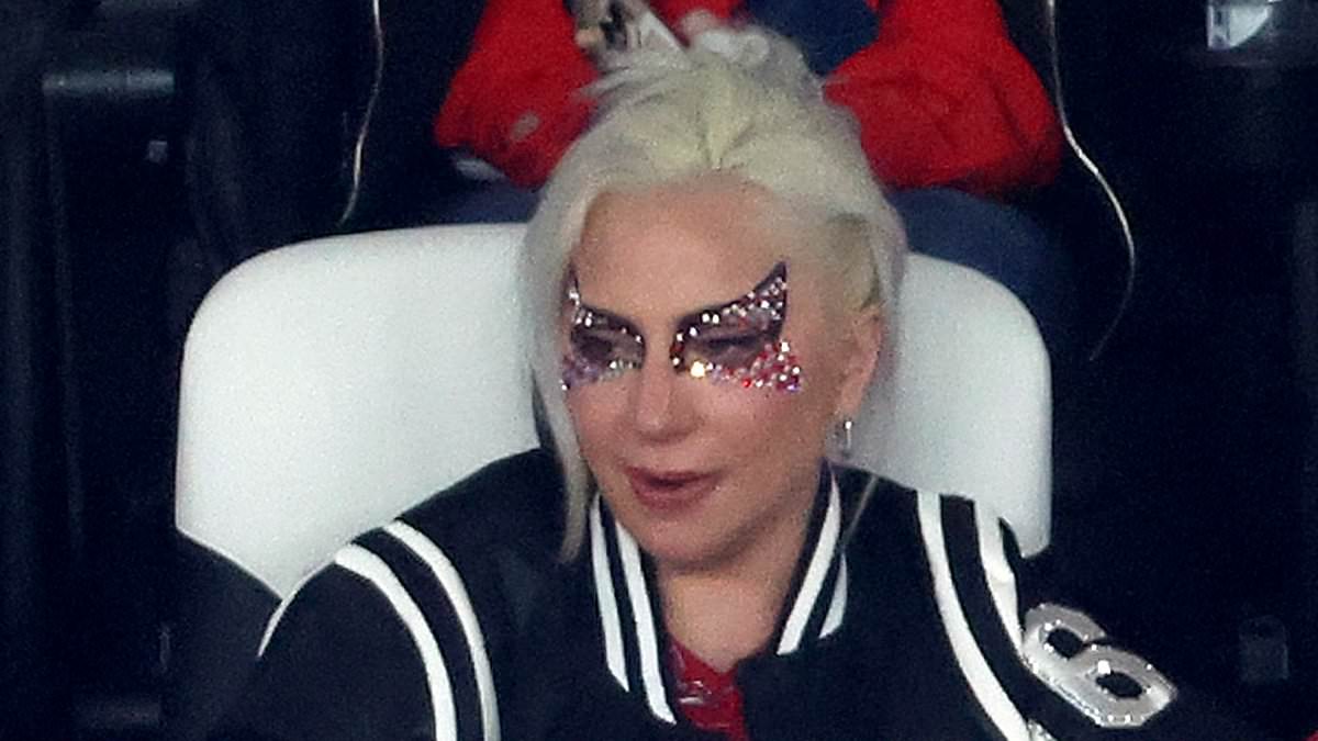 alert-–-lady-gaga-cheers-on-the-san-francisco-49ers-with-bedazzled-face-and-joe-montana-jersey-as-she-attends-super-bowl-with-boyfriend-michael-polansky:-‘lets-f***ing-go’