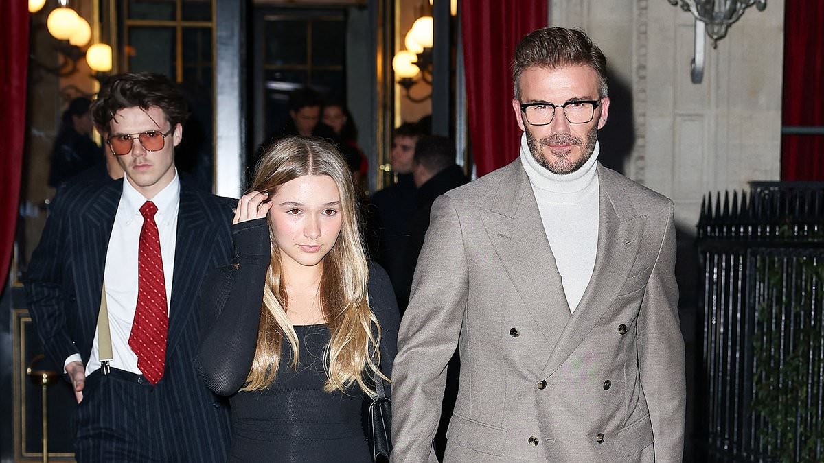 alert-–-david-beckham-walks-hand-in-hand-with-daughter-harper-as-he-and-sons-cruz,-brooklyn-and-daughter-in-law-nicola-peltz-head-to-wife-victoria’s-paris-fashion-week-show-–-but-romeo-misses-out!