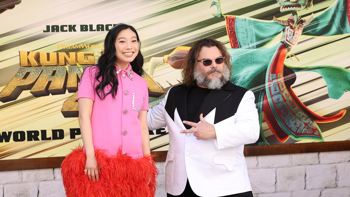 alert-–-awkwafina-gives-leggy-display-in-pink-fringe-minidress-alongside-jack-black-wearing-a-modern-tuxedo-as-they-lead-the-stars-at-kung-fu-panda-4-premiere