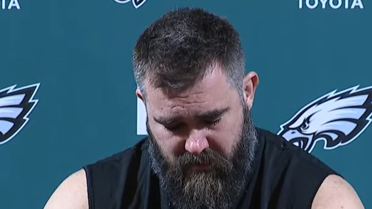 alert-–-jason-kelce-announces-his-retirement:-eagles-star-bursts-into-tears-as-he-walks-away-from-the-nfl-after-13-years-in-an-emotional-press-conference-with-brother-travis-and-his-family-watching-on