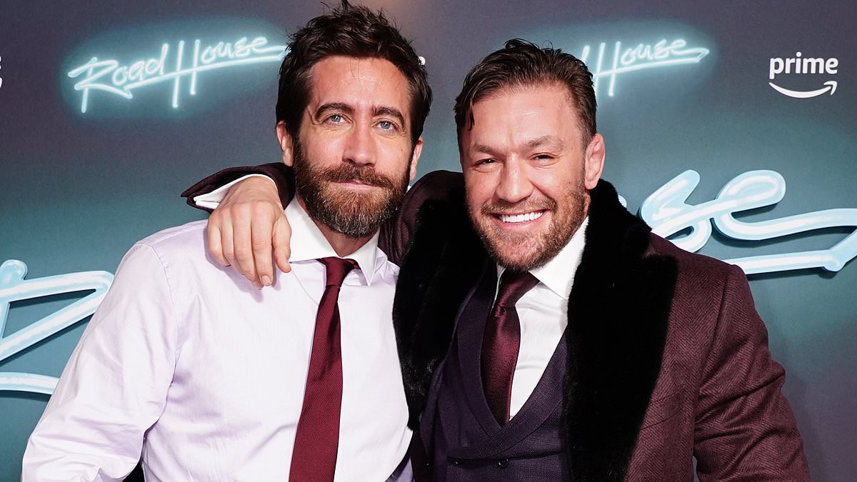 alert-–-conor-mcgregor-playfully-poses-with-co-star-jake-gyllenhaal-at-screening-of-their-film-road-house-in-mayfair