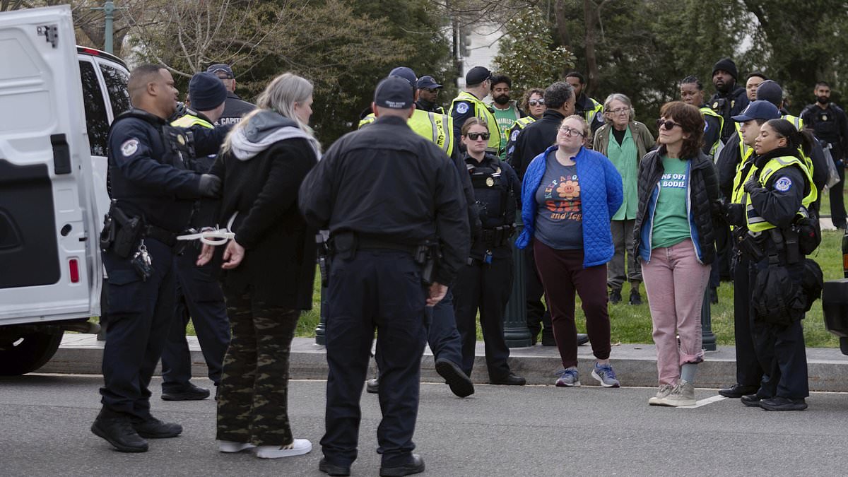 alert-–-thirteen-protesters-arrested-as-supreme-court-takes-up-major-abortion-case:-demonstrators-tussle-with-cops-as-justices-argue-whether-pill-should-be-available-nationwide