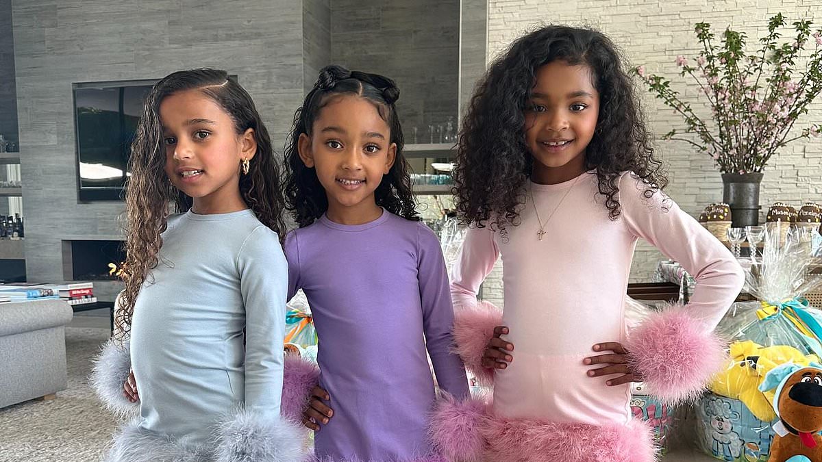 alert-–-kardashian-cousins-true-thompson,-5,-dream-kardashian,-7, and-chicago-west,-6,-look-like-a-girl-group-in-feather-trimmed-dresses-and-matching-cowboy-boots-in-cute-snaps