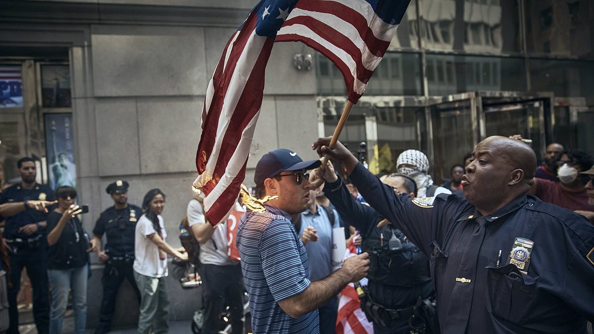 alert-–-pro-palestinian-protesters-chant-‘death-to-america’-and-light-us-flag-on-fire-while-nypd-cops-seemingly-stand-idle-–-as-demonstrators-flood-streets-after-iran’s-missile-attack-on-israel