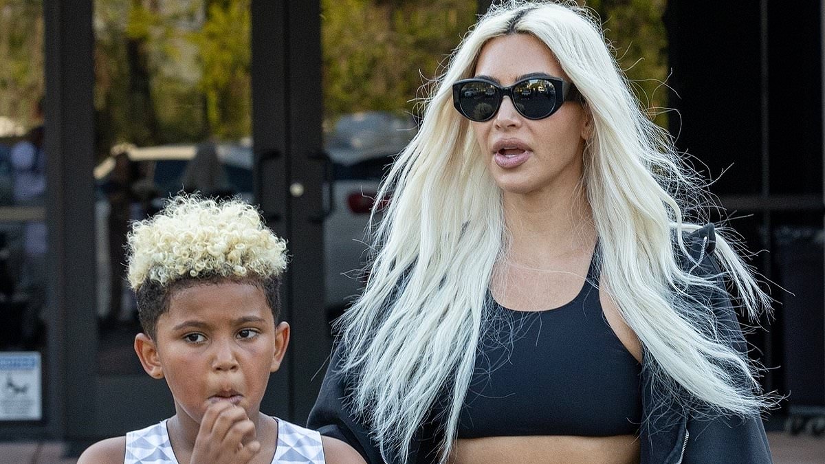 alert-–-kim-kardashian-matches-blonde-hair-with-son-saint,-eight,-as-they-arrive-at-his-basketball-game…-with-ex-kanye-west-sneaking-in-separately