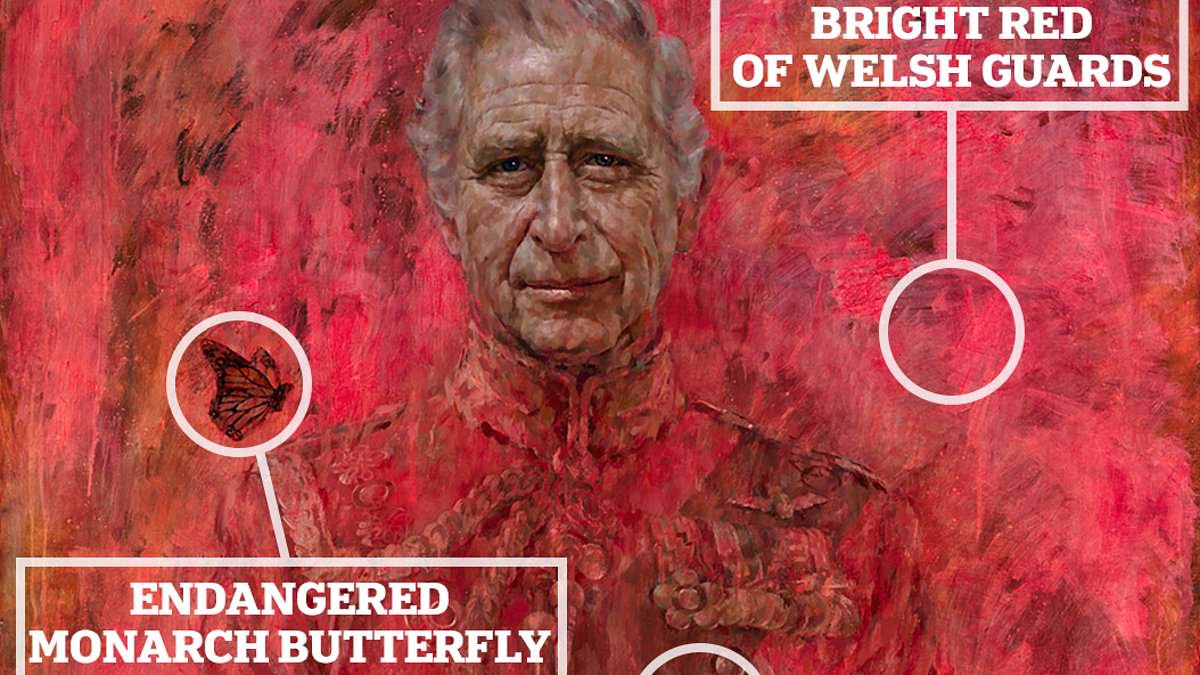 alert-–-is-charles’-portrait-a-warning-about-the-future-of-the-monarchy?-how-artist-behind-king’s-fiery-painting-used-the-red-of-the-welsh-guards-and-an-endangered-butterfly-to-‘tell-multiple-stories’