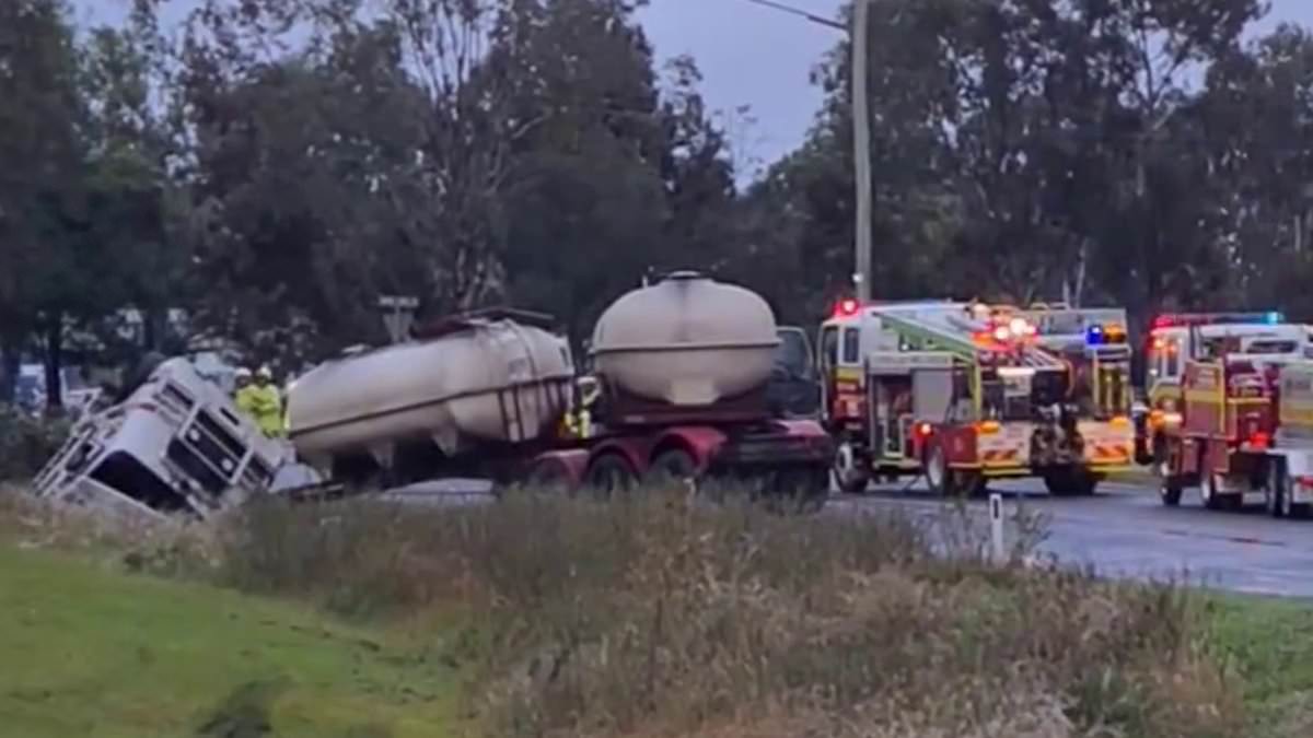 alert-–-nanango-crash:-three-feared-dead-after-collision-between-car-and-b-double-truck-on-d’aguilar-highway