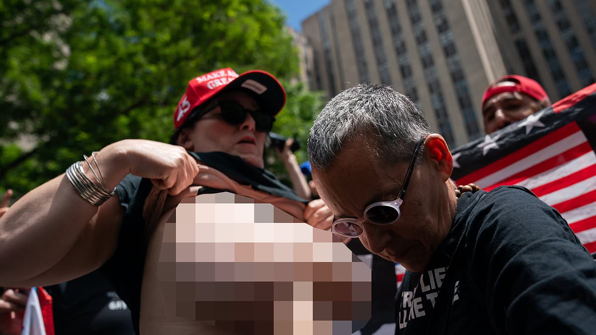 alert-–-trump-fan-tries-to-smother-biden-supporter-with-her-chest-outside-courthouse-as-nervous-fans-on-both-sides-await-hush-money-trial-verdict