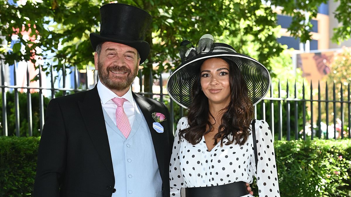 alert-–-nick-knowles,-61,-looks-loved-up-with-fiancee-katie-dadzie,-33,-as-the-pair-gaze-into-each-other’s-eyes-while-leading-the-star-turnout-at-day-three-of-royal-ascot