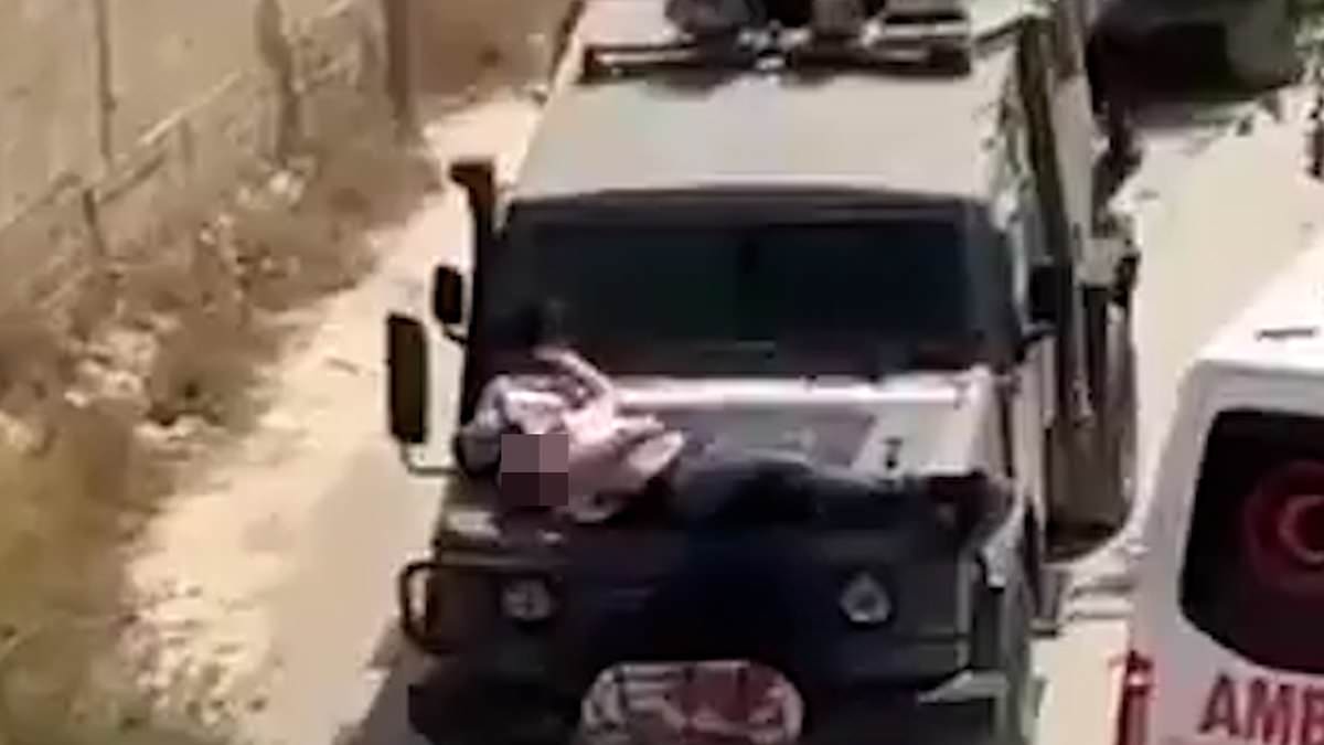 alert-–-disgust-as-footage-emerges-of-a-wounded-palestinian-man-strapped-to-hood-of-an-idf-jeep-as-middle-east-conflict-continues-to-rage