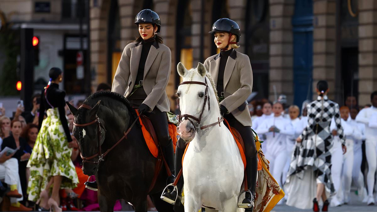 alert-–-kendall-jenner-and-gigi-hadid-ride-the-runway-on-hermes-dressed-horses-as-they-are-joined-by-sabrina-carpenter,-katy-perry-and-venus-and-serena-williams-for-star-studded-vogue-world-paris-show