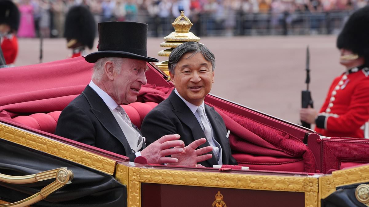 alert-–-royal-family-latest-news:-king-charles-and-queen-camilla-whisk-japan’s-emperor-naruhito-and-empress-masako-to-buckingham-palace-by-carriage-after-state-visit-kicks-off-with-military-ceremony-on-horse-guards-parade