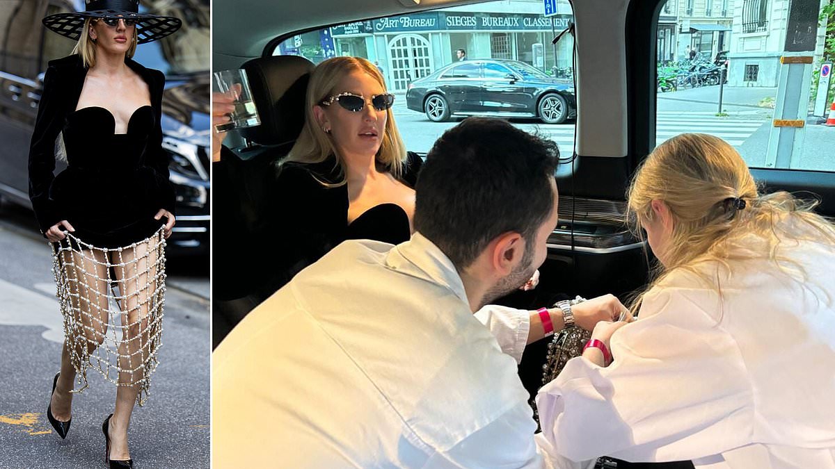 alert-–-eden-confidential:-ellie-goulding-has-a-bit-of-a-hitch-on-her-way-to-tamara-ralph-haute-couture-show-as-two-stylists-adjust-her-outfit-in-limo