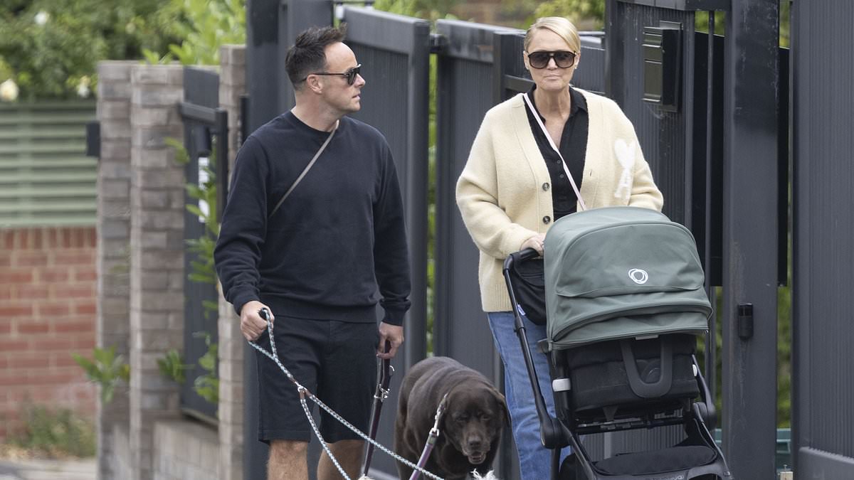 alert-–-ant-mcpartlin-enjoys-a-dog-walk-with-baby-son-wilder,-wife-anne-marie-and-his-beloved-pooch-hurley-amid-his-custody-battle-over-the-chocolate-labrador-with-his-ex-lisa-armstrong