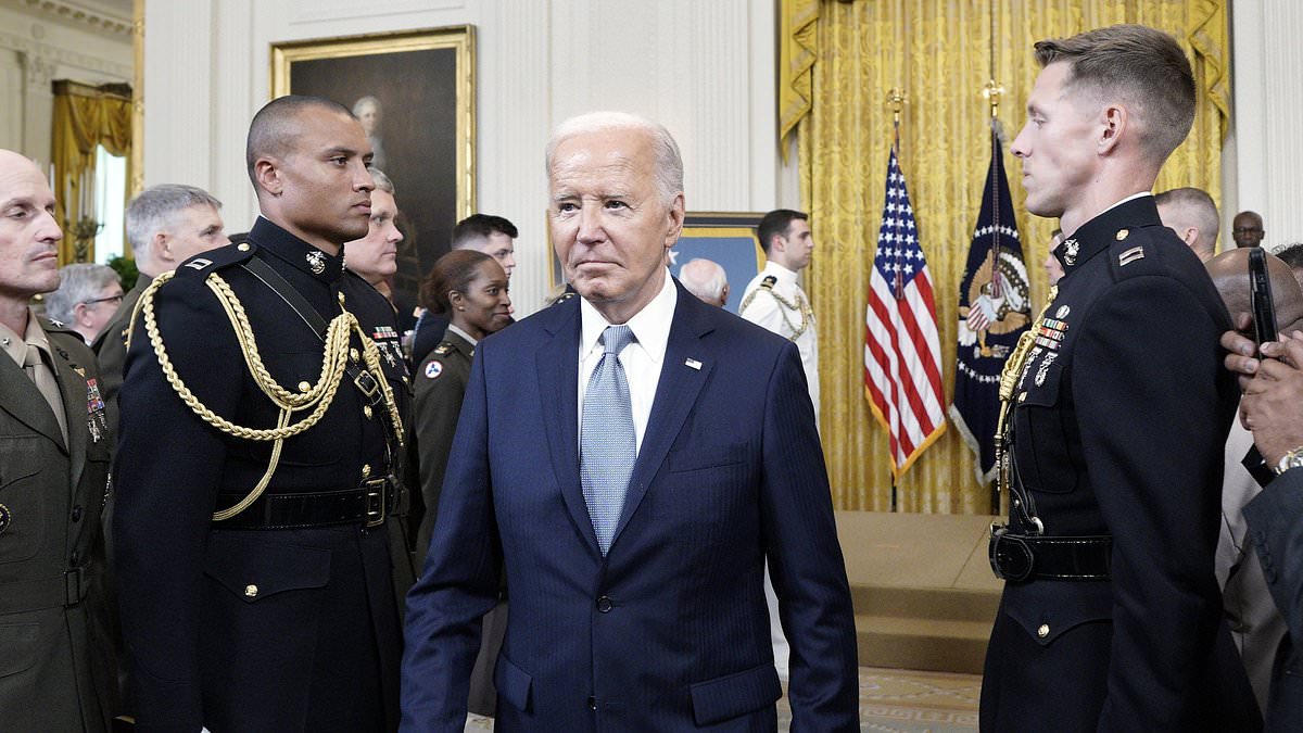 alert-–-scowling-biden,-81,-struts-stiffly-out-of-medal-of-honor-ceremony-while-sternly-ignoring-reporters’-questions-about-his-declining-health-after-debate-fiasco