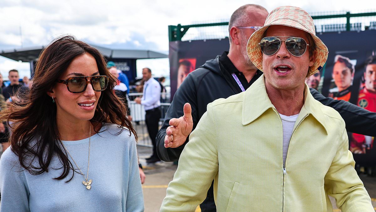 alert-–-brad-pitt,-60,-and-his-girlfriend-ines-de-ramon,-34,-add-a-touch-a-list-glamour-to-rainy-final-day-of-british-grand-prix-as-they-join-geri-horner,-mollie-king-and-gordon-ramsay-at-silverstone