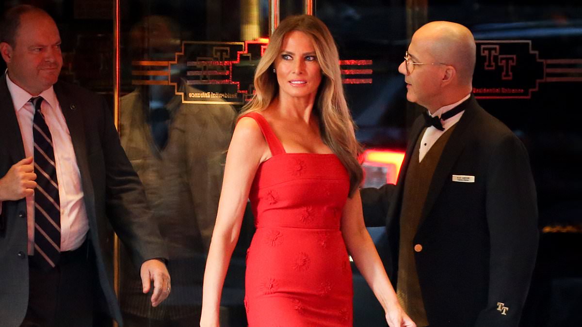 alert-–-melania-trump-stuns-in-$4,000-dress-and-red-stilettos-in-rare-appearance-as-she-raises-$1.4million-at-lavish-manhattan-fundraiser…-while-husband-donald-lays-low-after-the-debate