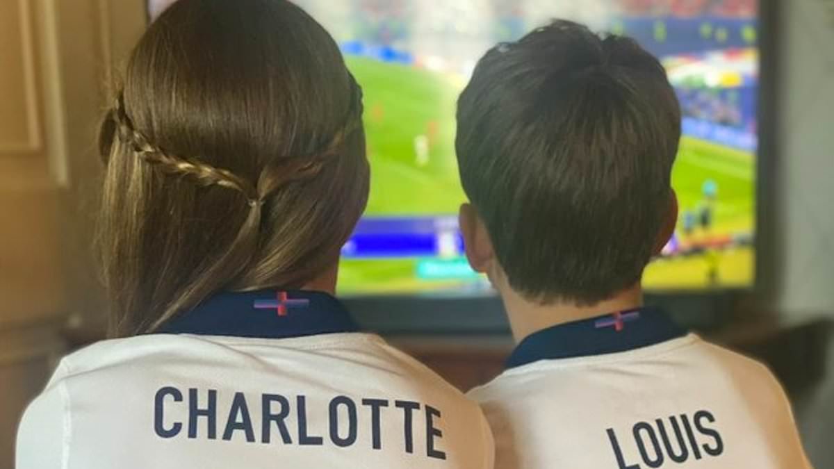 alert-–-prince-william-and-kate-middleton-share-image-of-charlotte-and-louis-in-england-shirts-watching-euros-final-at-home-as-they-hail-three-lions’-‘teamwork,-grit-and-determination’-as-an-‘inspiration-to-young-and-old’