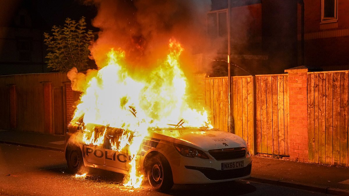 alert-–-boy,-11,-is-arrested-on-suspicion-of-arson-after-police-car-was-set-alight-during-protests-in-hartlepool