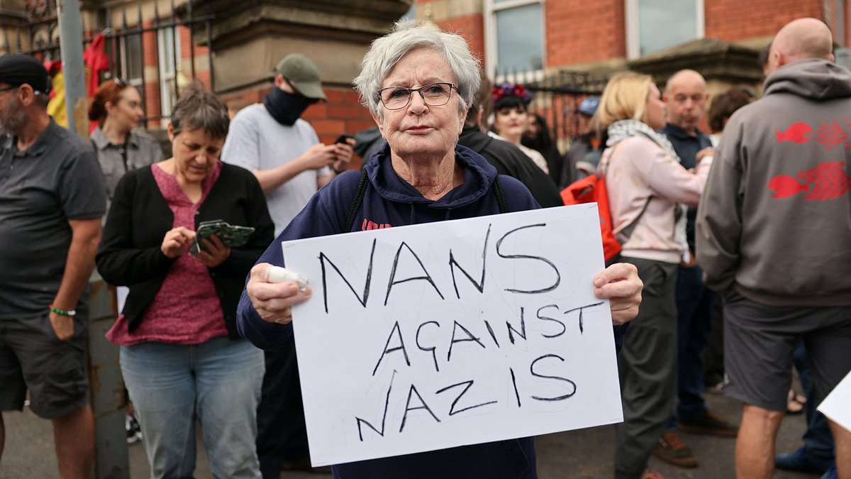 alert-–-nans-against-nazis:-defiant-scouse-pensioner,-71,-takes-to-the-frontline-in-liverpool-to-protect-mosque-from-‘far-right-protesters’-amid-another-night-of-rioting-in-britain