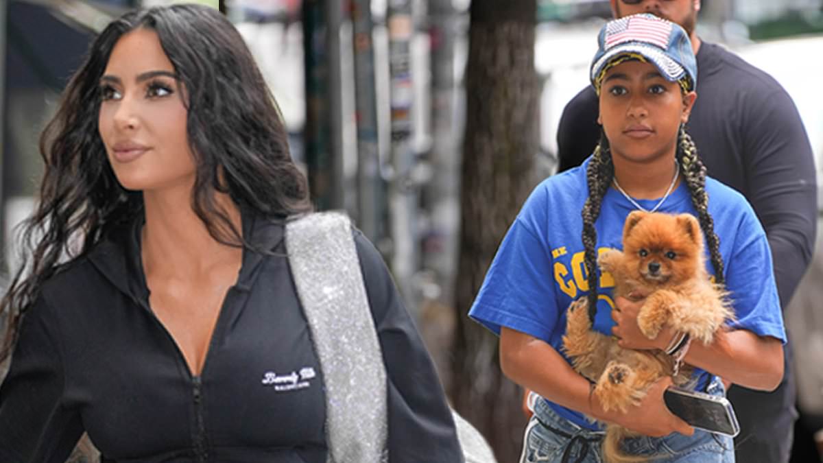 alert-–-kim-kardashian-shows-off-tiny-waist-as-she-and-daughter-north-west,-11,-go-shopping-with-their-dog-sushi-in-nyc