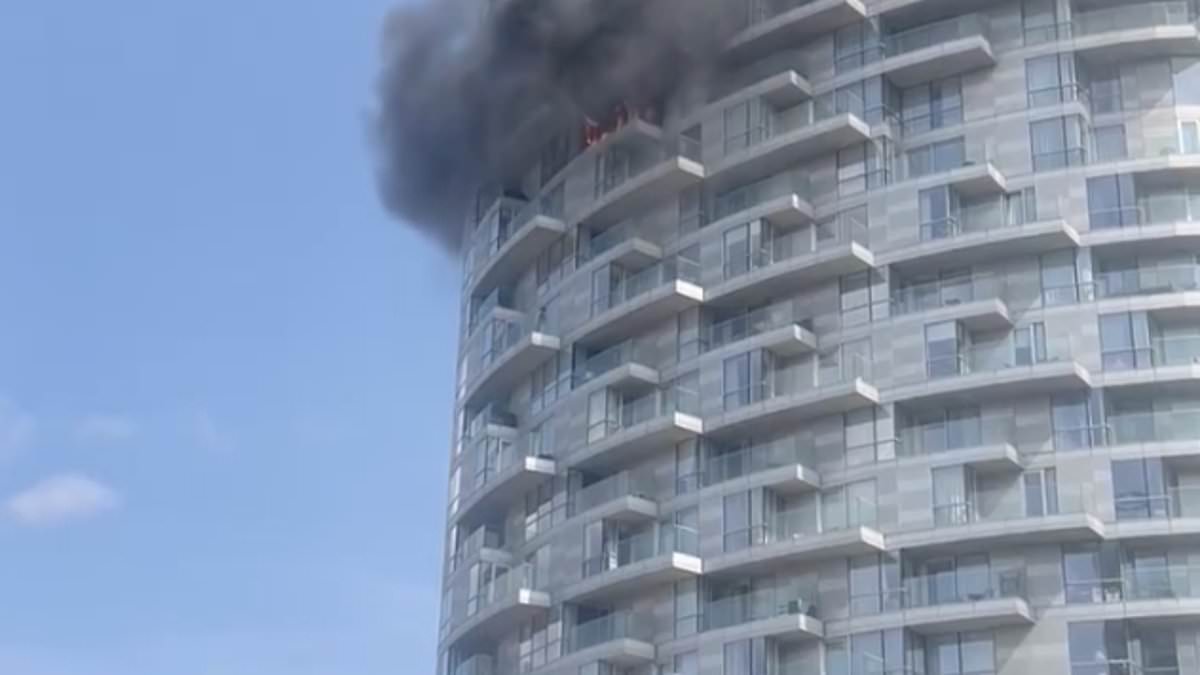 alert-–-second-london-tower-block-is-ravaged-by-a-blaze:-dozens-of-firefighters-rush-to-tackle-inferno-at-45-storey-high-rise-–-hours-fire-in-nearby-dagenham-flats-sparked-a-major-evacuation