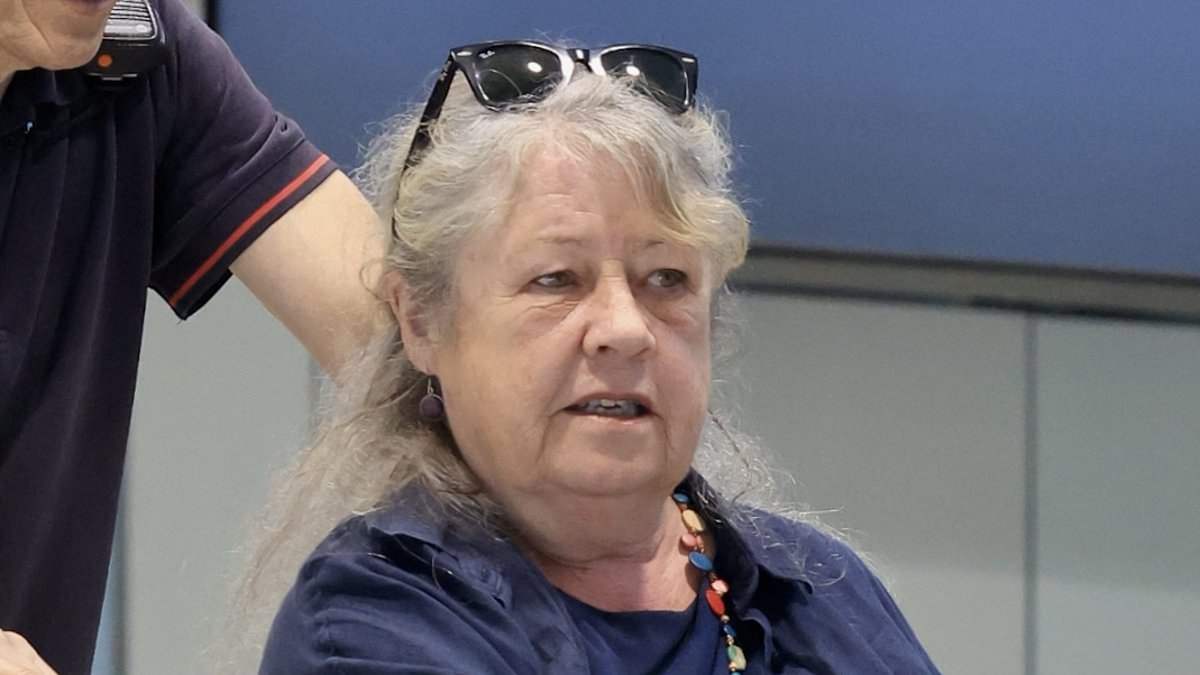 alert-–-australian-actress-noni-hazlehurst,-71,-is-carefully-pushed-through-sydney-airport-on-a-wheelchair-after-disembarking-the-plane