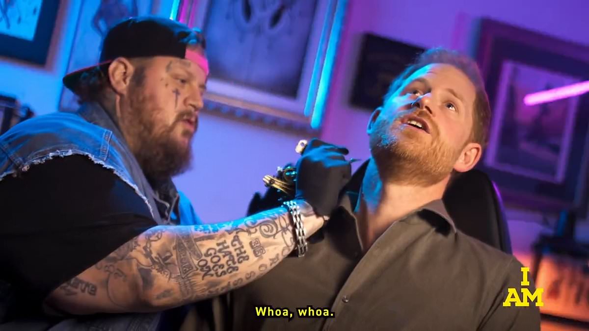 alert-–-prince-harry-gets-a-tattoo!-duke-of-sussex-is-filmed-‘getting-an-inking’-in-skit-with-american-singer-jelly-roll-as-they-promote-the-invictus-games