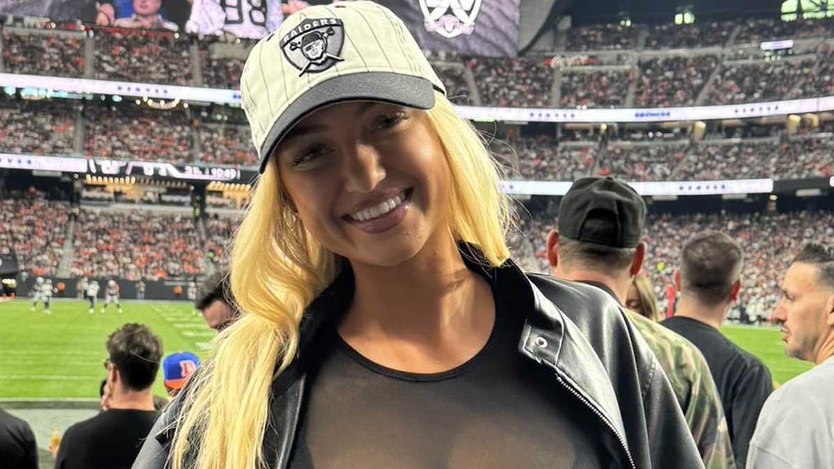 alert-–-viral-ring-girl-sydney-thomas-stuns-in-revealing-see-through-outfit-at-raiders-broncos-game