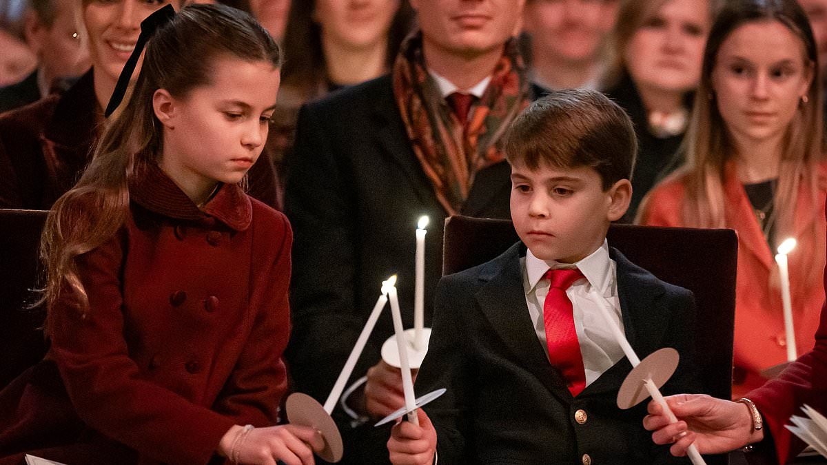 alert-–-princess-charlotte,-nine,-steals-the-show-during-her-mother-kate-middleton’s-carol-service-as-she-giggles-with-her-brothers-–-before-taking-charge-with-important-task