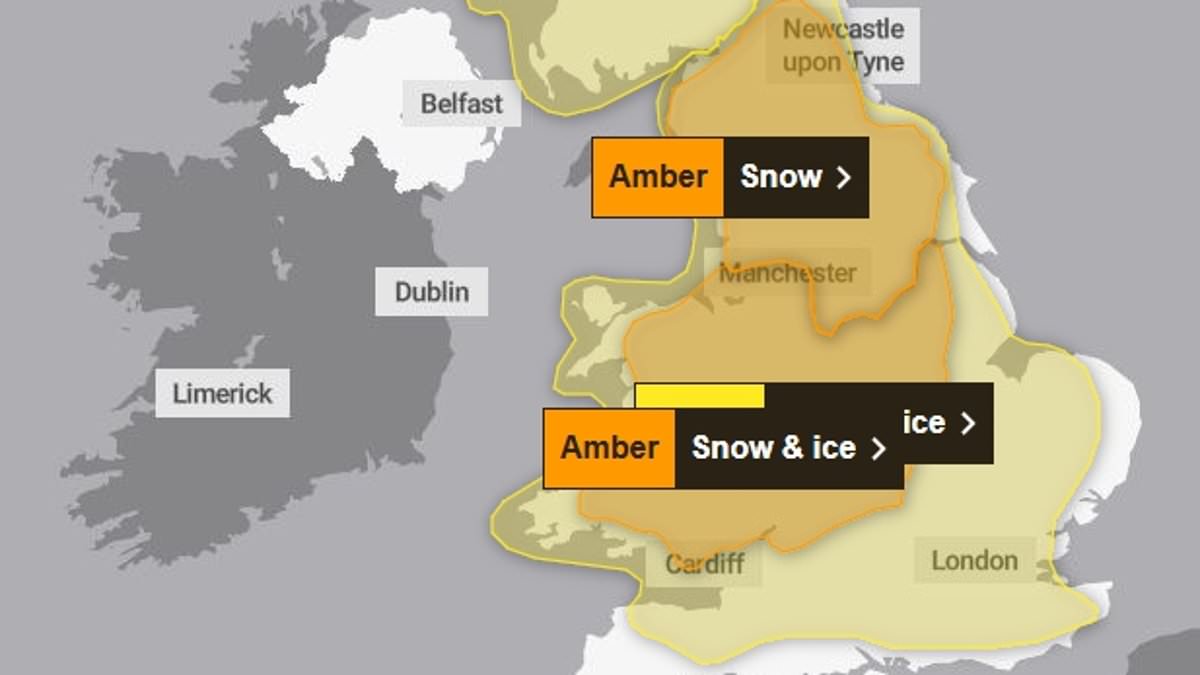 alert-–-snow-warning-is-upgraded-to-amber-for-britain:-met-office-says-heavy-wintry-showers-and-freezing-rain-could-cause-chaos-with-alerts-in-place-for-most-of-the-uk