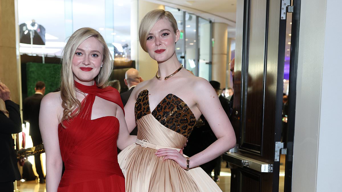 alert-–-elle-fanning-reunites-with-nominated-sister-dakota-at-the-2025-golden-globes-in-gold-and-red-gowns