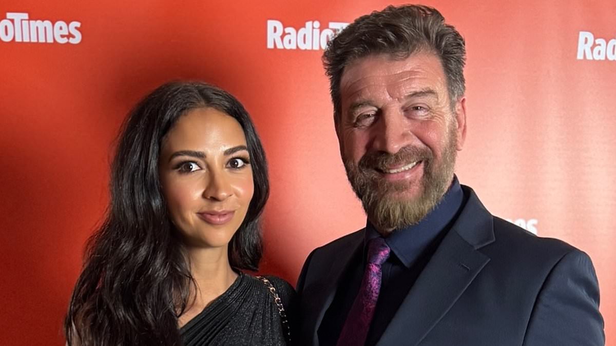 alert-–-nick-knowles’-fiancee-katie-dadzie,-34,-flashes-her-toned-legs-in-a-black-thigh-split-dress-as-she-supports-the-diy-sos-host,-62,-at-radio-times-event