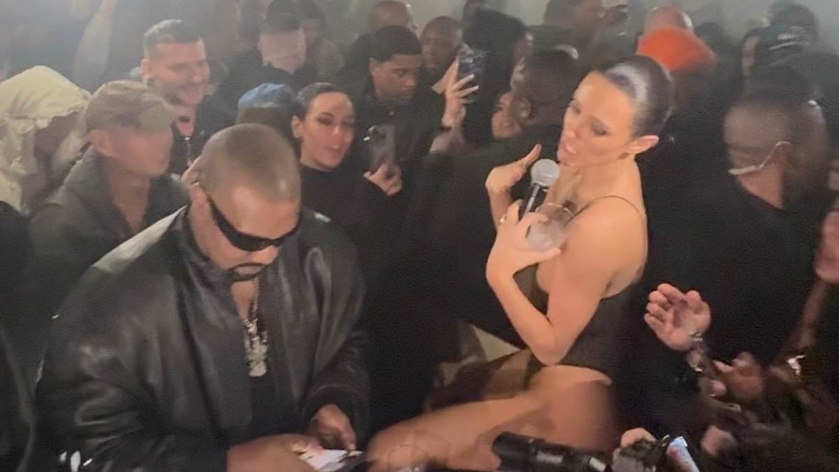 alert-–-awkward-moment-kanye-west-ignores-wife-bianca-censori-as-she-tries-to-win-his-attention-during-naked-performance-at-grammy-afterparty-before-rapper-snatches-the-mic