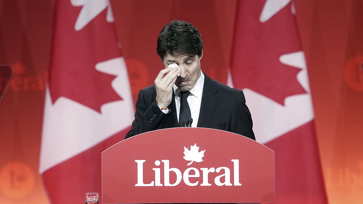 alert-–-justin-trudeau-weeps-as-he-gives-emotional-farewell-speech-in-front-of-his-family-and-makes-one-final-dig-at-donald-trump-–-before-his-successor-as-canadian-pm-continues-war-of-words-with-fresh-jibe-at-the-us-president