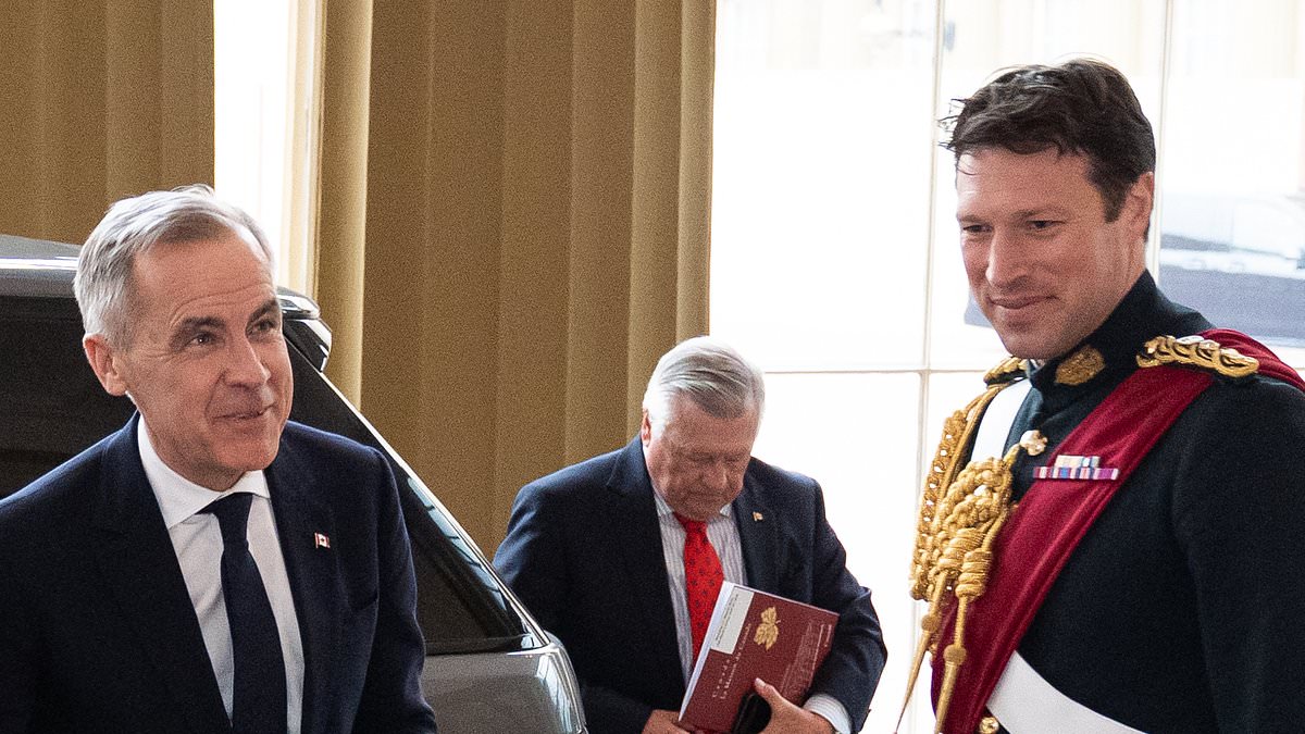 alert-–-mark-carney-is-greeted-by-equerry-johnny-thompson-as-he-meets-king-charles-during-first-foreign-trip-as-canada’s-new-prime-minister