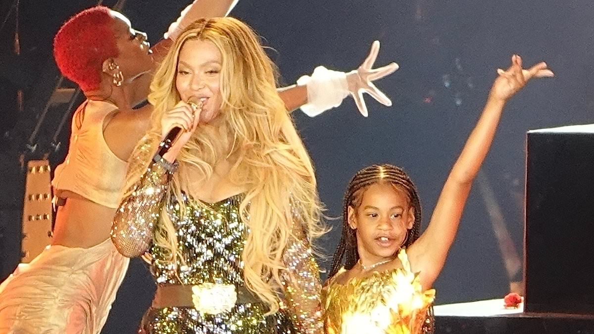 alert-–-rumi-the-superstar!-beyonce’s-rarely-seen-daughter-outshines-her-mother-and-sister-on-stage-during-cowboy-carter-tour-–-as-excitable-youngster-sings,-dances-and-can’t-stop-waving-at-crowd